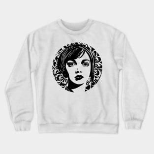 Retro Mod Girl Crewneck Sweatshirt